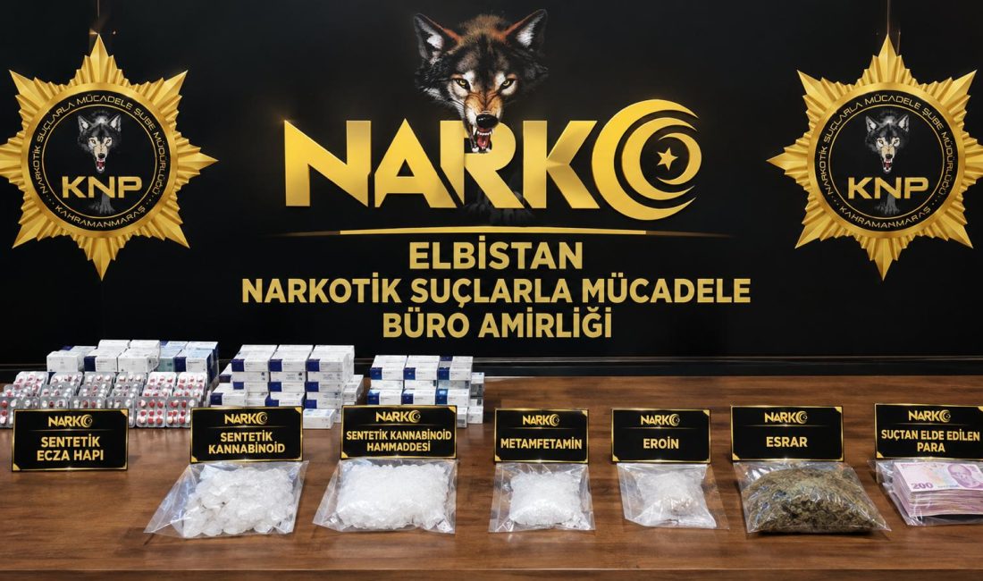 Kahramanmaraş’ta Narkotik Suçlarla Mücadele Şube Müdürlüğü ekiplerince 11, 18, 21